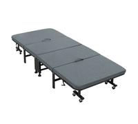 Lit d'invité simple pliant cadre métallique matelas intégré en mousse 90x200 cm