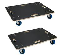 ECD Germany Lot de 2 Chariots à roulettes, 60x80 cm, Jusqu'à 800 kg, 4 Roues Pivotantes en PP, Plaque de Sérigraphie, Chariot de Déménagement, Transport de Meubles, Aide au Transport Déplacement