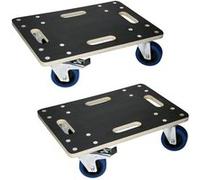 ECD Germany Lot de 2 Chariots à Roulettes avec 2 à Frein, 35x50cm, jusqu'à 800 kg, Plaque Anthracite