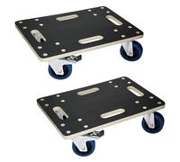ECD Germany Lot de 2 Chariots à roulettes avec 2 à Frein, 35x50cm, jusqu'à 800 kg, Plaque de Sérigraphie, Roues en Caoutchouc Pivotantes, Transport de Meubles, Aide au Transport, Chariot Déménagement
