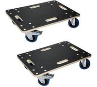 ECD Germany Lot de 2 Chariots à Roulettes avec 2 à Frein, 40x60cm, jusqu'à 800 kg, Plaque Anthracite