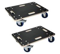 ECD Germany Lot de 2 Chariots à roulettes avec 2 à Frein, 40x60cm, jusqu'à 800 kg, Plaque de Sérigraphie, Roues en Caoutchouc Pivotantes, Transport de Meubles, Aide au Transport, Chariot Déménagement