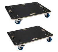 ECD Germany Lot de 2 Chariots à roulettes avec 2 à Frein, 60x80cm, jusqu'à 800 kg, Plaque de Sérigraphie, Roues en Caoutchouc Pivotantes, Transport de Meubles, Aide au Transport, Chariot Déménagement