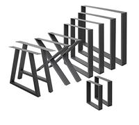 ECD Germany Lot de 2 Pieds de Table, 80x72 cm, Anthracite, Profil Carré, en Acier Revêtu par Poudre, Design Industriel, Piètement de Meuble Banc, Support Table à Manger Bureau