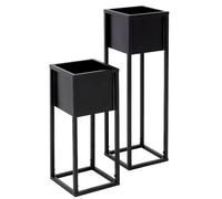 ECD Germany Lot de 2 supports plantes, noir