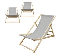Ecd germany lot de 3 chaises longues - Gris clair