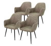 ecd germany Chaises - Set de 4 - Gris Beige