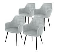 ECD Germany Lot de 4 Chaises S. Manger - Gris