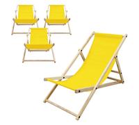 Ecd germany lot de 4 chaises longues - Jaune