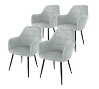 ECD Germany Lot de 4 Chaises S. Manger - Gris