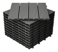 ECD Germany Lot de 55 Dalles de Terrase en WPC 30x30cm pour 5m² Anthracite Montage au Système de Gris anthracite G