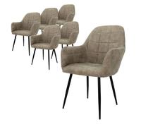 ECD Germany Chaises de salle à manger - Lot de 6 - Olive