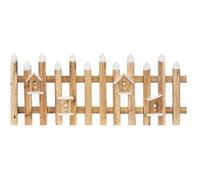 ECD Germany Mini Clôture de Jardin avec Illumination LED, en Bois Marron, 98x49x39x4 cm, G