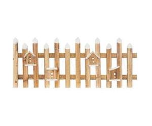 ECD Germany Mini Clôture de Jardin avec Illumination LED, en Bois Marron, 98x49x39x4 cm, G