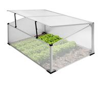 ECD Germany Mini Serre de Jardin sans Fond à 2 Trappes 100x60x40 cm en Polycarbonate Transparent Châssis de Couche