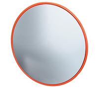 ECD Germany Miroir de Circulation Intérieure Convexe Ø60 cm - Plastique Rouge Incassable - Rétroviseur de Rue avec Support Pivotant - Signalisation Panoramique de Sécurité et Surveillance