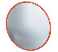 ECD Germany Miroir de Circulation Intérieure Convexe Ø60 cm - Plastique Rouge Incassable - Rétroviseur de Rue avec Support Pivotant - Signalisation Panoramique de Sécurité et Surveillance