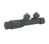 ECD Germany Modern Thermostat Kit de Raccordement Universal Couleur Anthracite - Valve Pré-réglable avec eux Tubes Multiblock - Système de Chauffage - 5 Niveaux Réglables