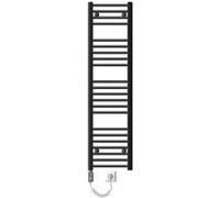 ECD Germany Radiateur Design Sahara Électrique Anthracite avec Elément Chauffant Chromé 1200W - 300x1400mm - Raccord Latéral - Forme Droite - Kit Montage Mural Inclus - Sèche-Serviettes Salle de Bain 