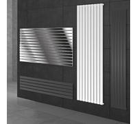 ECD Germany Radiateur Stella Non Électrique - 480 x 1600 mm - Blanc - Connexion Central - sans Kit de Raccordement - Design Panneau Plat - avec Kit Montage Mural - Sèche-Serviettes Salle de Bain