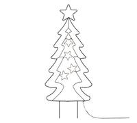 ECD Germany Sapin de Noël á LED 87 cm, 90 LEDs, Blanc Chaud, avec Minuterie 6 Heures, Fonctionne sur Piles, Intérieur/Extérieur