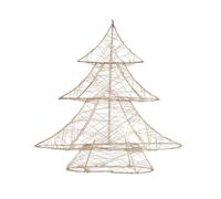 ECD Germany Sapin de Noël Décoratif à 20 LED Blanc Chaud, 30 cm de Haut, Métal, Doré, Gold G