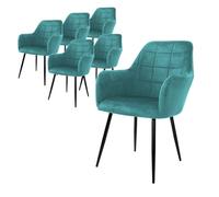 ML-Design Chaise velours - Pétrole