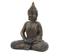 ECD Germany Statue de Bouddha Assise 48 cm en Pierre Artificielle Polyrésine Aspect Bronze Sculpture Décoration de Jardin
