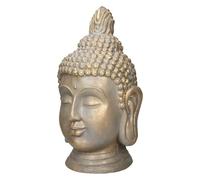 ECD Germany Statue Tête de Bouddha 74,5 cm, en Polyrésine, Aspect Bronze, Décoration pour Intérieur et Extérieur pour Salle Yoga, Reiki, Feng-Shui, Mantra et Siddharta, Méditation Maison et Jardin