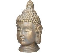 ECD Germany Statue Tête de Bouddha 74 5 cm Polyrésine Aspect Bronze Décoration Intérieur et Extérieur