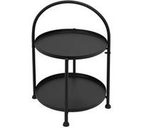 ECD Germany Table d'Appoint Ronde Ø 33 x 45 cm, en Métal Noir Mat, Pliable, Industrielle, Schwarz G