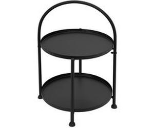 ECD Germany Table d'Appoint Ronde Ø 33 x 45 cm, en Métal Noir Mat, Pliable, Industrielle, Schwarz G