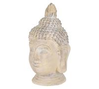 ECD Germany Tête de Bouddha Statue Sculpture Décoration Feng Shui Pierre Artificielle Polyrésine 78 cm Beige/Gris Figurine Ornement de Jardin Bureau Maison Jardin Objet Décoratif Intérieur Extérieur