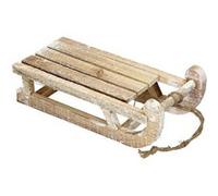 ECD Germany Traîneau de Décoration en Bois avec 25 LEDs, Blanc Chaud, 31,5x14,5x10,5 cm, blanc G