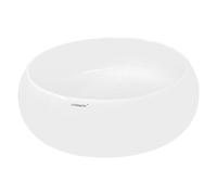ECD Germany Vasque à Poser Lavabo Salle de Bain - Ø 350 x 120 mm - en Céramique - Rond - Blanc - Vasque Salle de Bain Lave-Mains Évier - Lavabo à Poser - Design Moderne - sans Kit de vidange