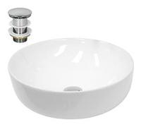 Vasque à Poser Lavabo Salle de Bain - Ø 400x400x135 mm - en Céramique - Rond -
