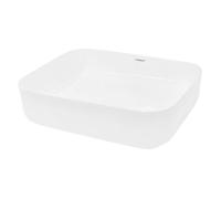 ECD Germany Vasque à poser lavabo salle de bain - 505 x 395 x 135 mm - céramique - blanc - drain avec raccordement standard
