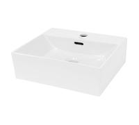 ECD Germany Vasque à Poser Lavabo Salle de Bain - en Céramique - Blanc - 415 x 360 x130 mm - Lave-Mains Suspendu Vasque Salle de B