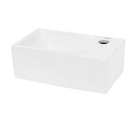 ECD Germany Lavabo mini rectangulaire – céramique 350×205×125 mm blanc – sans kit de vidange