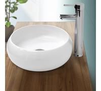 ECD Germany Vasque ronde en céramique Ø350 mm - Blanc