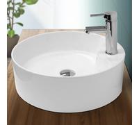ECD Germany Vasque ronde en céramique Ø460x155 mm - Blanc