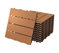 ECD Germany WPC Carreaux 30x30 cm - 22 Pièces par 2m² - avec Aspect Bois - Marron Clair - avec Système de Drainage