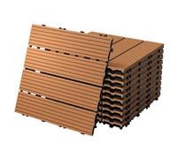 ECD Germany WPC Carreaux 30x30 cm - Marron Clair