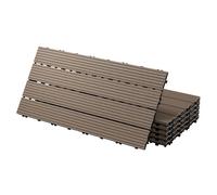 ECD Germany WPC Carreaux 60x30 cm - Marron Foncé