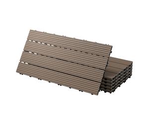 ECD Germany WPC Carreaux 60x30 cm - Marron Foncé