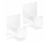 ECENCE 2 Pièces Crochet Adhésif Mural Blanc Crochet serviette salle de bain en Acier Inox, Accroche Torchon Cuisine