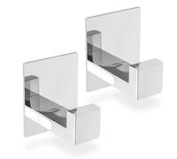 ECENCE 2 Pièces Crochet Adhésif Mural chrome Crochet serviette salle de bain en Acier Inox, Accroche Torchon Cuisine
