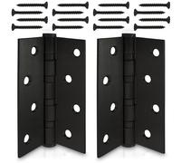 ECENCE 2x Noir Charnière de porte en inox 304 (V2A) + vis