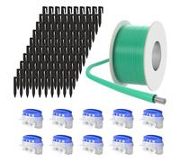 ECENCE 50m câble périphérique + 10x Connecteur + 100x Piquets de Terre | Kit d’accessoires et de réparation pour robot-tondeuse pour fixation, utilisation universelle
