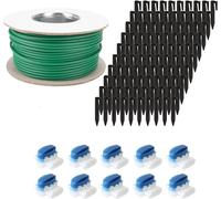ECENCE 50m de câble périphérique + 100x piquets de terre 10x connecteurs de câble, kit d'accessoires et de réparation Installa